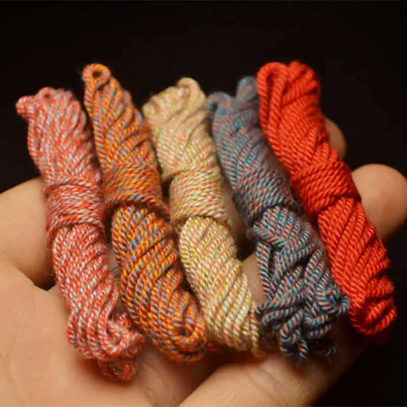 1.5mm Colorful Cotton Cord for Tassel Hand Twisted Threads for Making Bracelets Malas Multi Colors C20