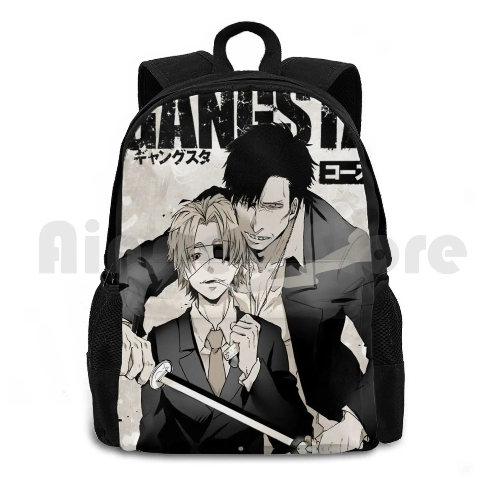 Gangsta-Pillow / Notebook / Tablet / Cup Outdoor Hiking Backpack Riding Climbing Sports Bag Gangsta Gangsta Anime Bendito