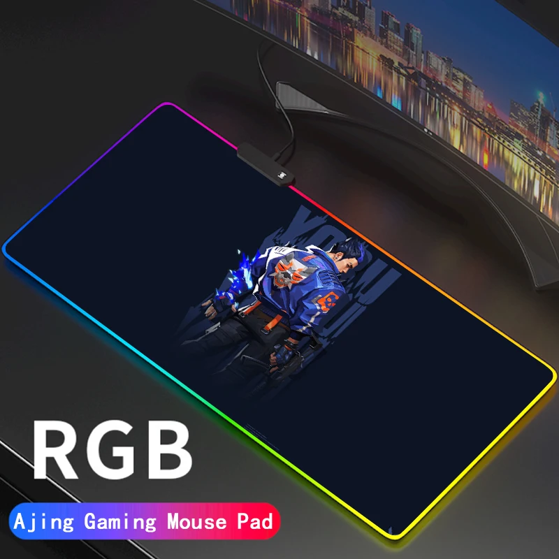 

Коврик для игровой мыши Valorant RGB, игровой компьютерный коврик для мыши на заказ, «сделай сам», большой Настольный коврик для клавиатуры с подсветкой XXL для CSGO