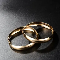 Big Statement Metal Smooth Circle Hoop for Women Creole Wide Mirro Chandelier Earring Rings Birthday Gift