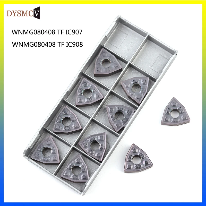 tf Ic907 908 External Turning Tools Carbide Insert Wnmg 080408 Lathe Cutter Tool Turning Insert 10 Pcs Wnmg080408