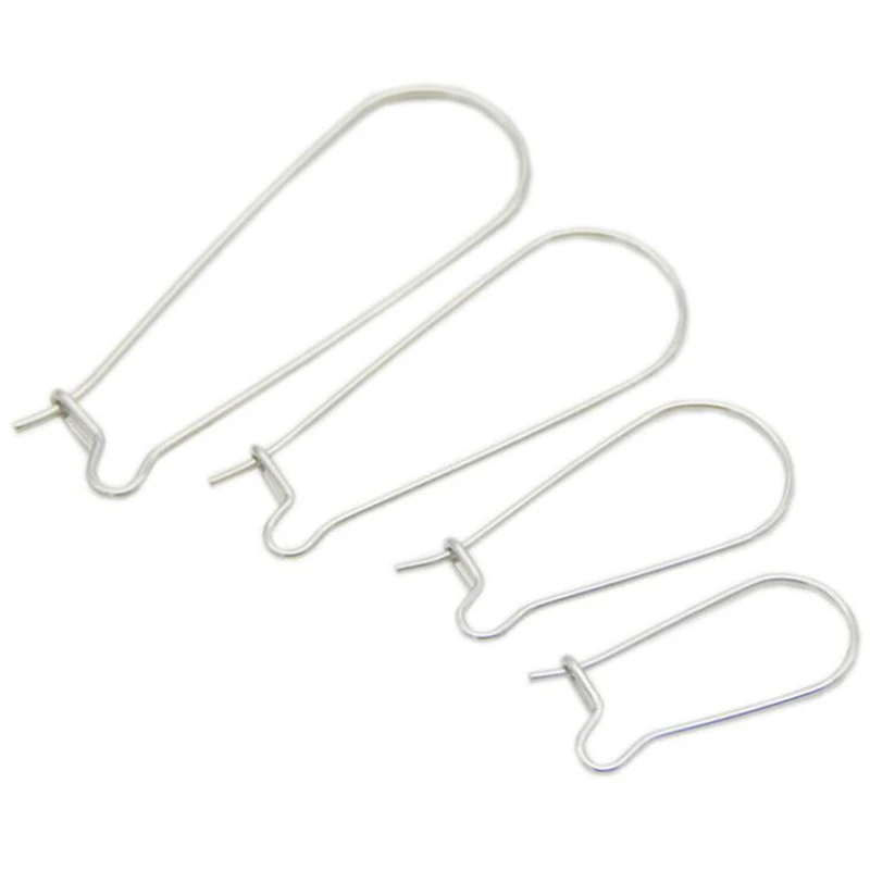 50pcs/lot Surgical Stainless Steel Hypoallergenic Kidney Ear Wires Earring Hooks Clasp for DIY Earring Jewelry Making Findings