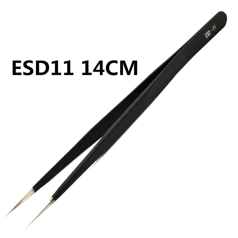 طقم ملقط مقاوم للصدأ مضاد للساكنة ، ملقط صناعي ، أدوات إصلاح الهاتف المحمول ، ملقط دقيق من ESD ، es10 إلى ESD15 ، #3