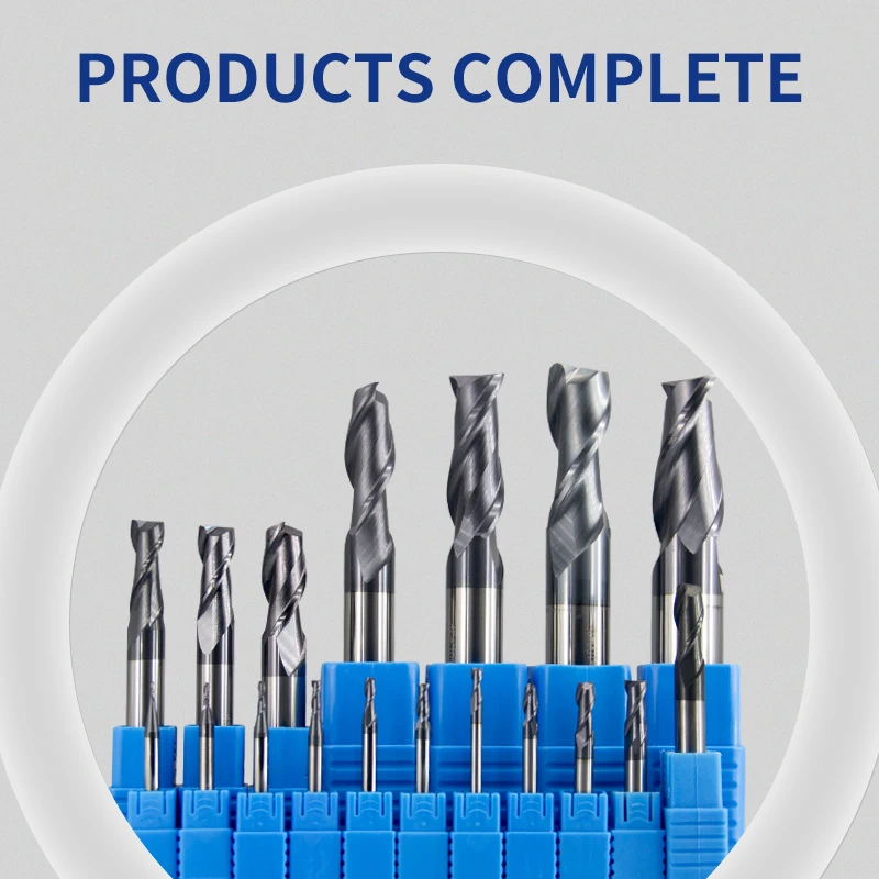 Fresadora de carburo de aleación de acero de tungsteno, máquina CNC de fresado HRC50 con 2 ranuras de 1mm, 3mm, 6mm, 8mm, 12mm y 20mm