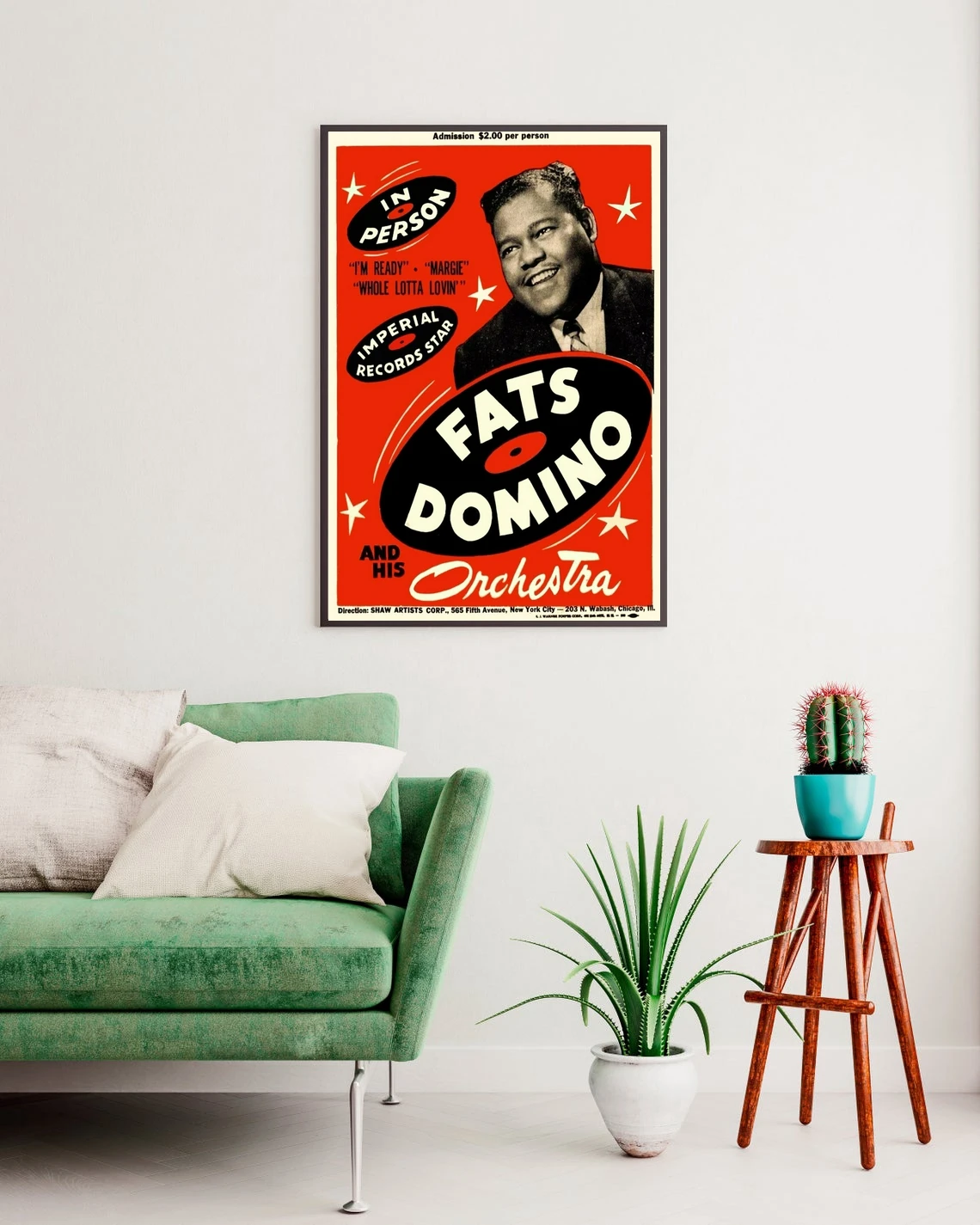 Fats Domino & Orchestra American Music Concert posters Canvas Print Home Wall Painting Decoration (No Frame)