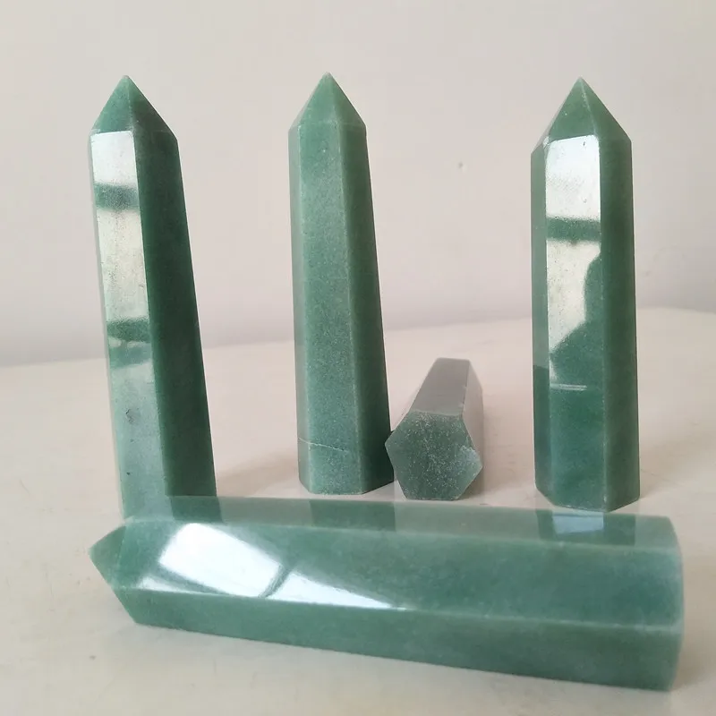 

Natural Gerrn Aventurine Crystal Tower Wand Point Gemstones Home Room Decoration feng shui Chakra Healing Stones