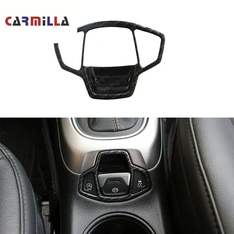 Carmilla Car Electronic Auto Handbrake Hand Brake Button Panel Trim Cover Sticker for Jeep Compass 2th 2017 2018 2019 2020