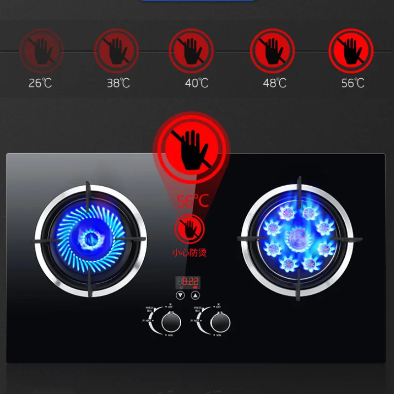 Fierce gas stove Double stove Embedded gas stove Household Natural gas liquefied gas stove Cooker cooktop gas cooktop