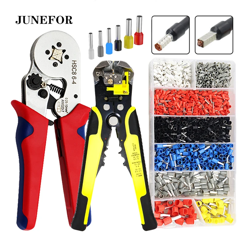 

Multifunctional Crimping Pliers edc Tools Wire Stripper Cutter Crimper Tube Terminal 1200pcs Electrician Crimping Hand Tool Kits