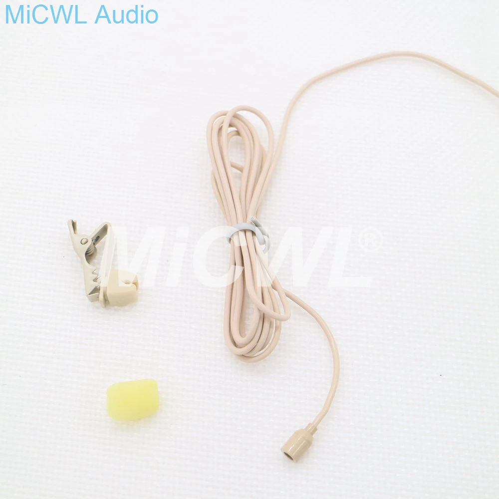 Mini Tie Clip Lavalier Lapel Microphone for Shure Belt Pack Wireless ULX SLX PGX UR4 GLX QLX Microphones TA4F 4Pin Beige Black