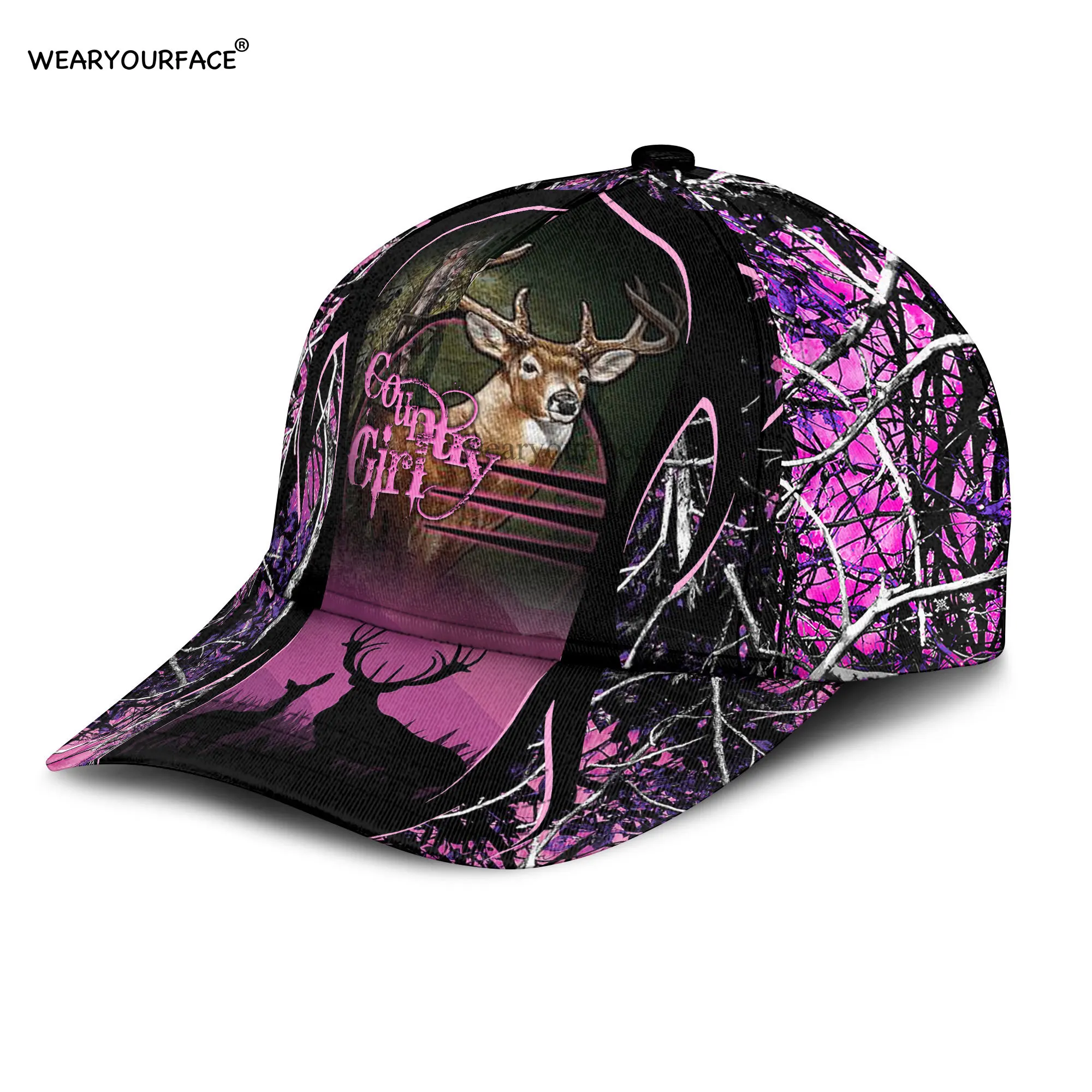 Deer Hunting Wildlife 3D All Over Bedruckte Snapback-Mütze für Männer und Frauen, Erwachsene, Hip-Hop-Kopfbedeckung, Outdoor-Sonnenblende,