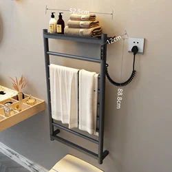Electric heating towel rack household bathroom accessories Deep grey thermostatic drying bath towel rack towel warmer