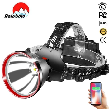 Lampe de poche LED longue portée, lampe de sauna aste par USB, lampe de camp, tête de vélo extérieur, super injuste, 500000LM, 1000m, 18650