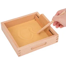 Montessori Language Teaching Aid Wooden Sand Scraping Box Children Early Education Educational Toys Children's Sand Table Write