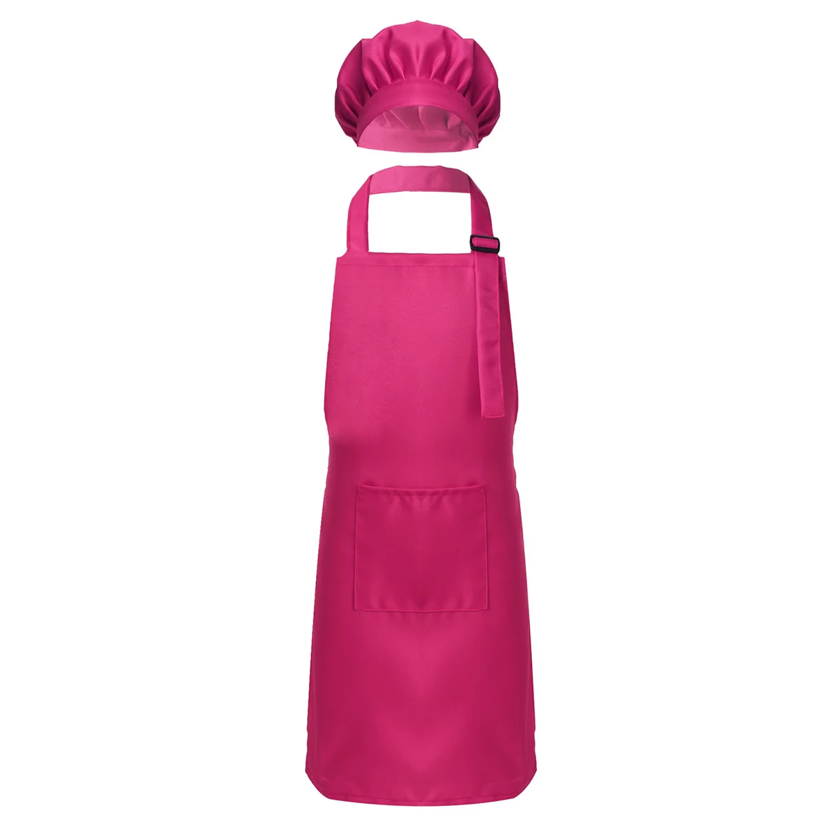 Tenue de tablier réglable avec chapeau de chef pour enfants, bavoir de cuisine, cuisson, peinture, monochromatique, filles, garçons, 2 ans-12 ans