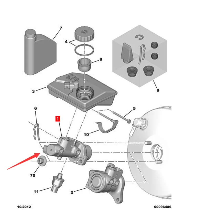 Brake Master Cylinder 4601H5 4601J4 MC2941 For Peugeot 306 Hatchback Convertible Saloon 206 CC SW Citroen XSARA Break Coupe Box