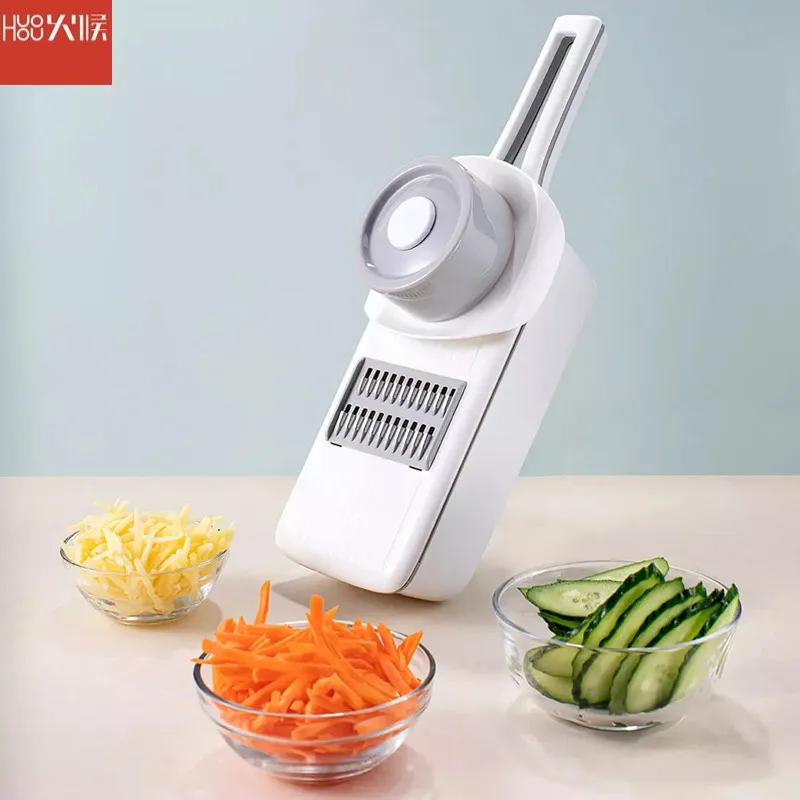 

Huohou Multifunctional Grater Manual Vegetable Cutter Professional Grater with Adjustable Stainless Steel Blades Kitchen Tool