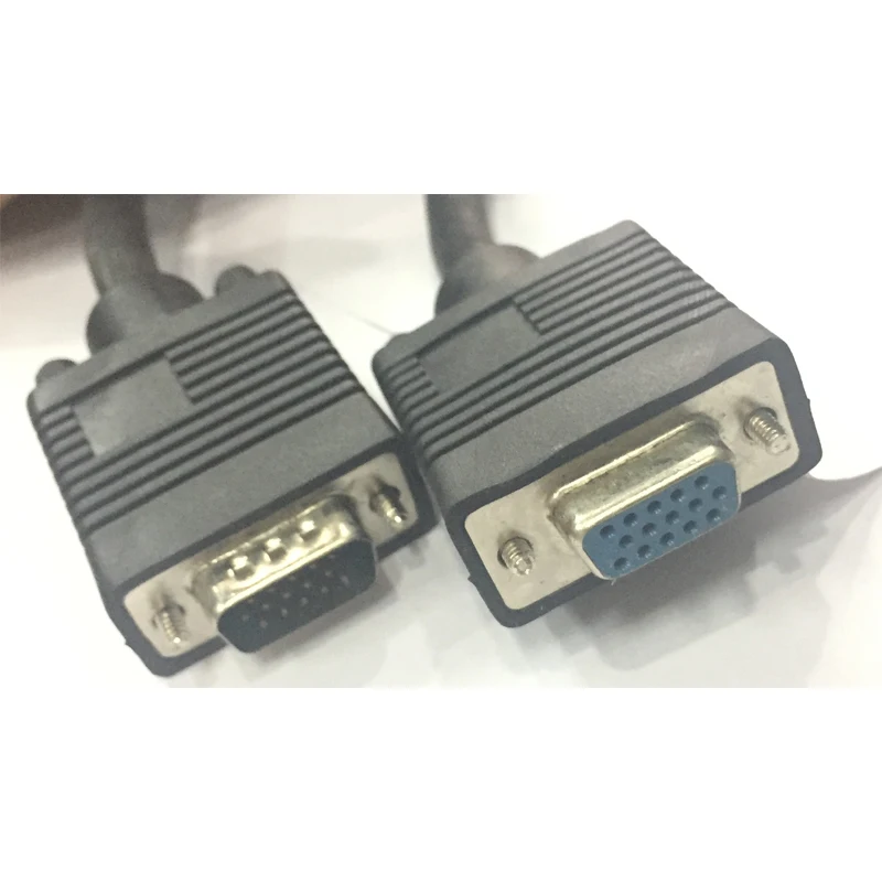 สาย VGA Vga ชายหญิง HD15pin M/F 3 + 6ทองแดงบริสุทธิ์แจ็คเก็ต Pvc สีดำ1.5M3M5M10m