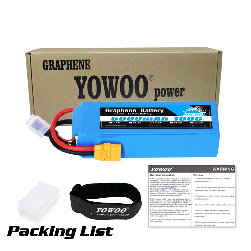 Yowoo الجرافين يبو 3S 4S 6S بطارية 11.1V 14.8V 22.2V 2200mah 5000mah 6000mah 3000mah XT60 XT90 EC5 100C RC طائرة قطع غيار السيارات