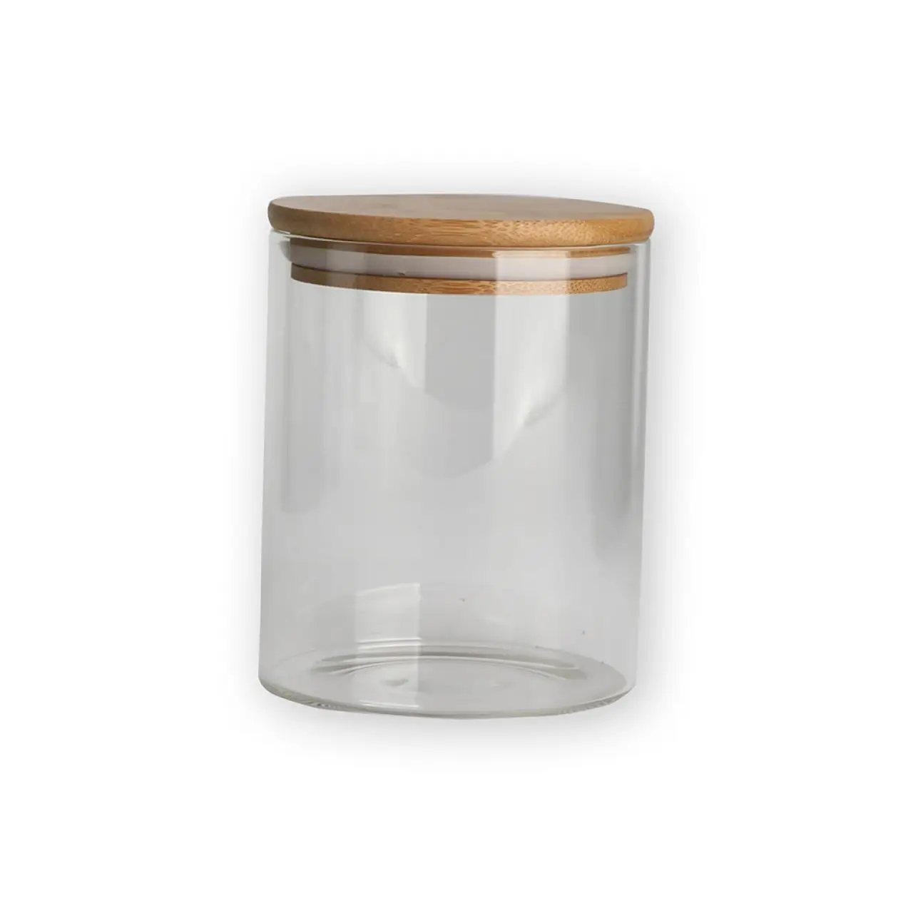 EWs With Bamboo Lid Borosilicate Glass Jar