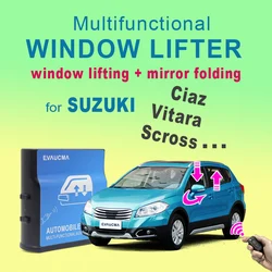 For SUZUKI VITARA SCross Car Automatically Window Closer 4 Doors Auto Close Windows + Side Mirror Folding System