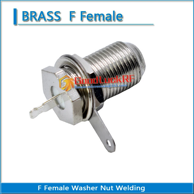 

British F Female O-ring Bulkhead Panel Mount Washer Nut welded TV set top box antenna 50ohm Striaght RF connector