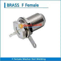 British F Female O-ring Bulkhead Panel Mount Washer Nut welded TV set top box antenna 50ohm Striaght RF connector