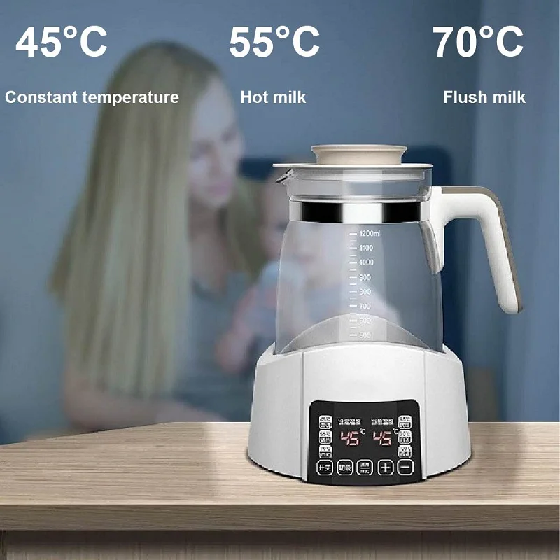 Thermostatic Milk Regulator Hot Water Bottle Glass Intelligent Baby Brewing Milk Powder Milk Warmer 45 55 70 100 degree