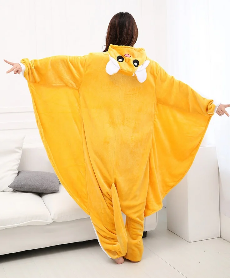 Kigurumi Adult Flying Squirrel Pajamas Sleepsuit Cartoon Onesies Unisex Pyjamas Cosplay Costume For Halloween Party