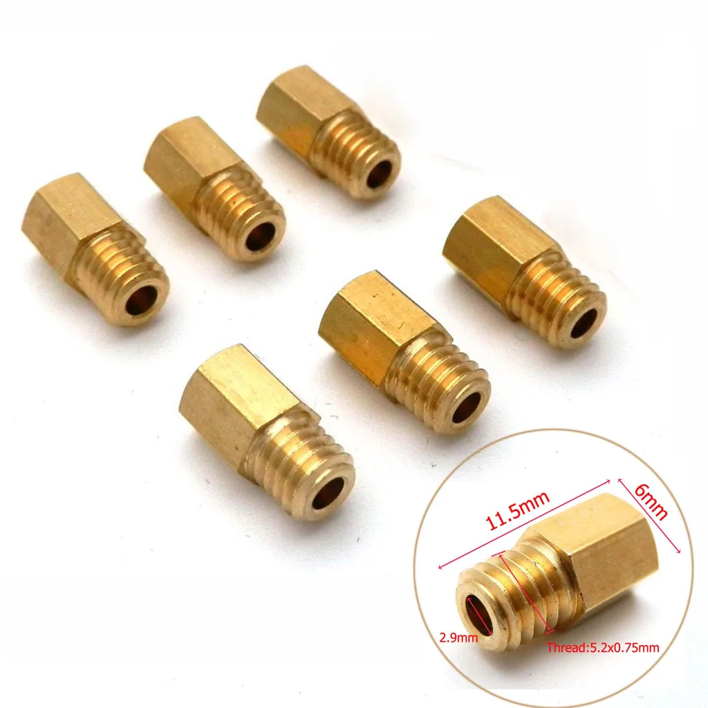 6pcs Hex Type Main Jets for MIKUNI VM TM TMX Carburetor Motorcycle Scooter Injectors Nozzle  Available Sizes 100 -600