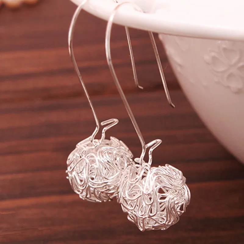 Hollow Ball Drop Earrings for Women Personality Adjustable Design Brincos Silver Color Earrings Fashion Jewelry Unusual Earrings