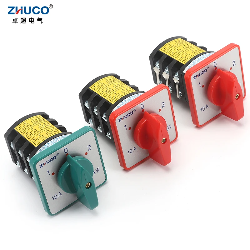 ZHUCO HZ5D-10/1.7 M05 M06 1.7KW 10A Induction Motor Reversible Transfer Switch Two Voltage Three-pole Universal Cam Switch