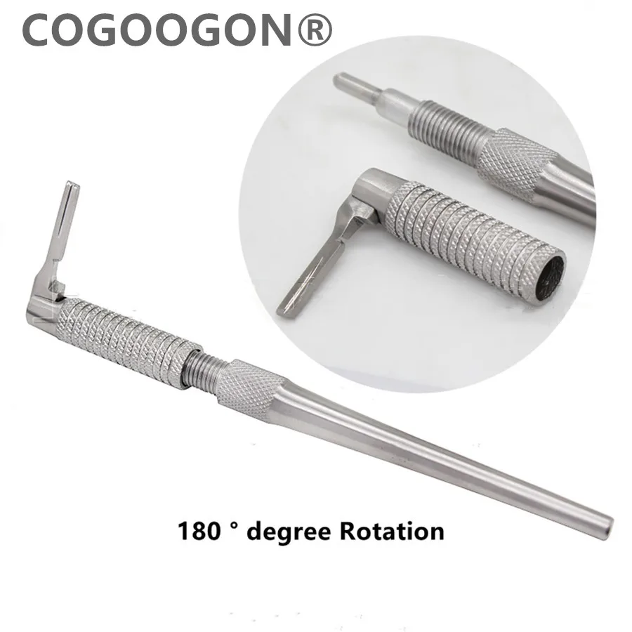 

Dental Scalpel Handle Adjustable Surgical Operation Knife Handle Stainless steel Length 15cm 180 degree Rotation Oral implant