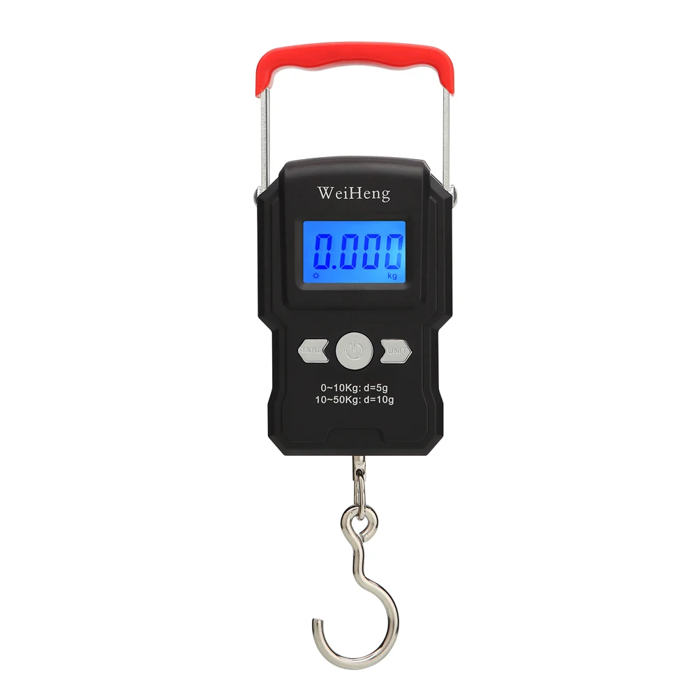 

Mini Hanging Hook Digital Scale, Backlit LCD Display, Luggage Scales, Electronic Weight Tool for Fishing, 110lb, 50kg