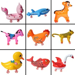 Pull Cord Inflatable Toys Wholesale Large Children Cartoon Stall Wholesale Summer Cargo PVC Animal Pull Cart