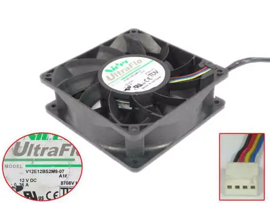 

Nidec V12E12BS2M9-07 A16 Server Cooling Fan DC 12V 0.36A 120x120x38mm 4-Wire