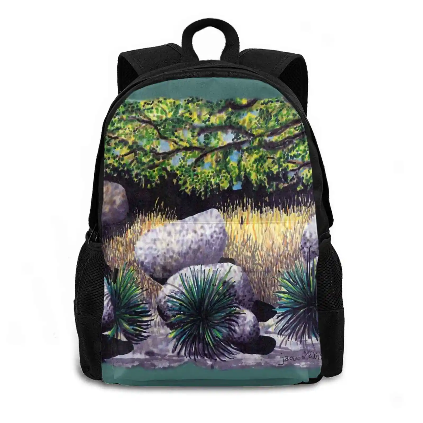 Tree And Boulders School Bags For Teenage Girls Laptop Travel Bags Jlh Designs Arizona Dragoon Mountains Southwest Pen And Ink