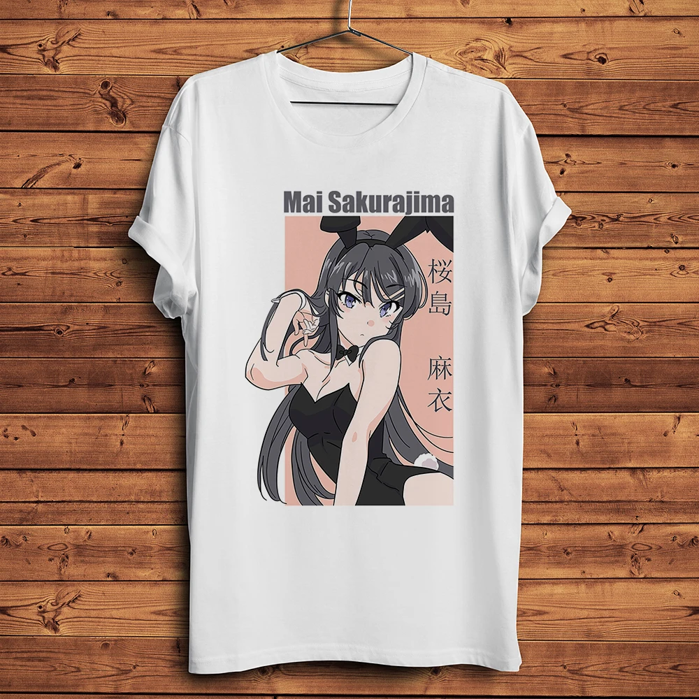 kawaii Bunny Girl Senpai Mai Sakurajima funny anime t shirt Men new white Casual TShirt Unisex otaku manga waifu streetwear tee