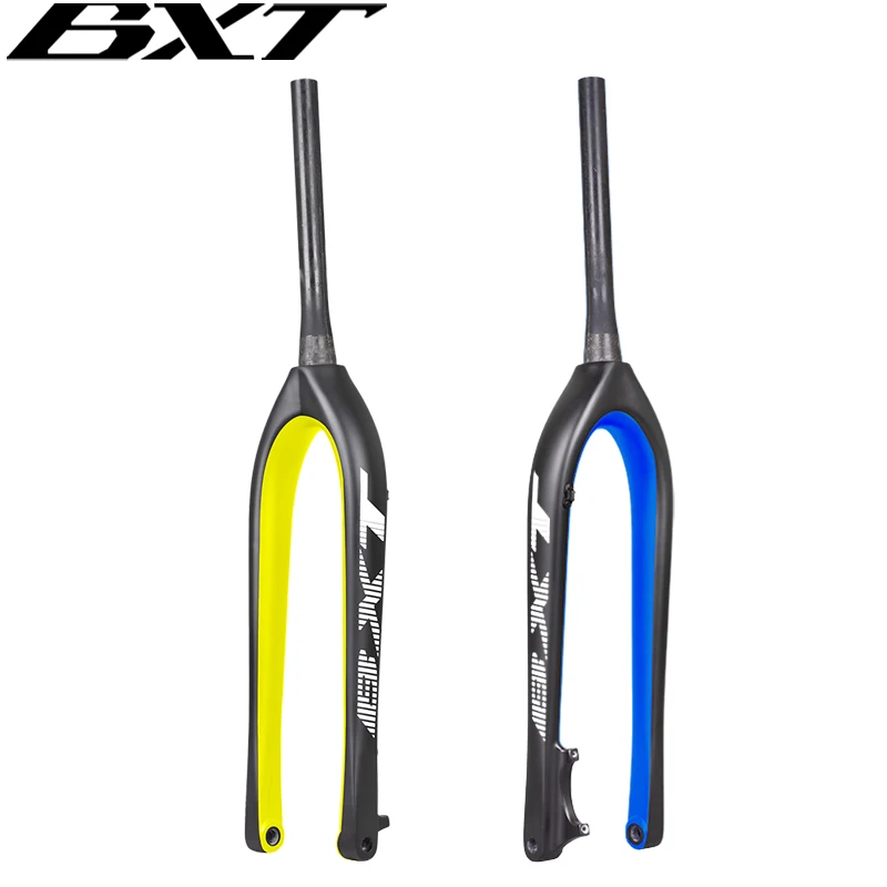 

BXT 29er Carbon Mountain Bike Fork 110*15mm MTB Boost Rigid Fork Tapered Full Carbon Fiber Bicycle Fork Thru Axle Carbon Fork 29