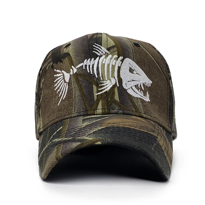 Luminous Embroidery Fish Fishing Men Baseball Cap Camouflage Hunting Mens Caps Outdoor Sports Sun Hat Casual Bone Casquette