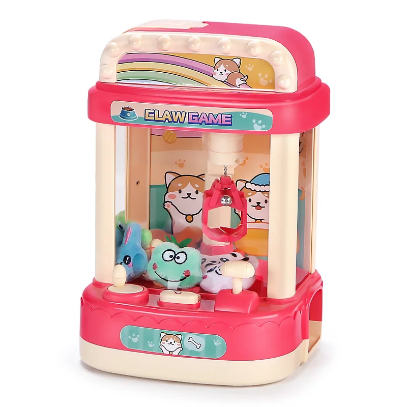 Mini Claw Machine Insert Coins Electric Catch Dolls Toys Mini Claw Candy Machine Children House Hold Pretend Play Toys