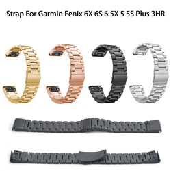 Paslanmaz çelik bant Garmin Fenix 5 5 S 5X 6S 6X 6 Pro öncüsü 935 akıllı izle bilezik hızlı Fit Metal kordonlu saat Correa