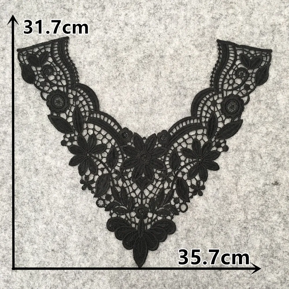 Lace Collar 3D cotton Lace Fabric Trim ribbon DIY Embroidery Applique Sewing guipure wedding Neckline decorate 1 pcs sale