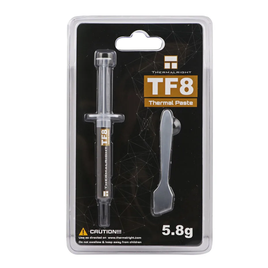 Thermalright tf8 cpu gpu térmica grease13.8w/m.k condutibilidade térmica 2g/5.8g/12.8g graxa térmica da dissipação de calor com raspador