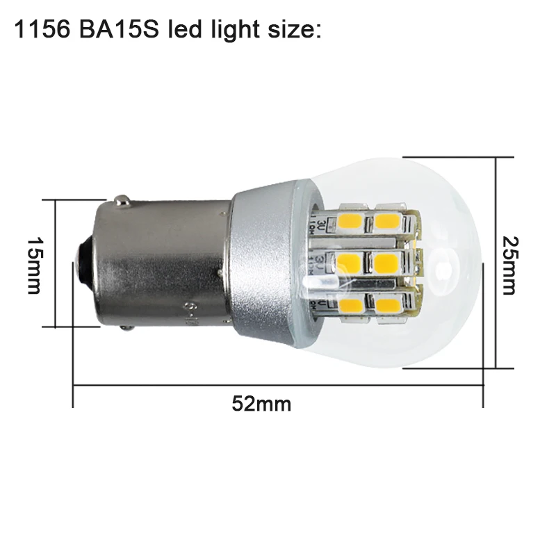 Światła samochodowe Led p21/5w P21W 1156 BA15S 1157 BAY15D 6v 12v 24v 48v Canbus 4W Coche Auto Moto wnętrza żarówka do światła postojowego lampka