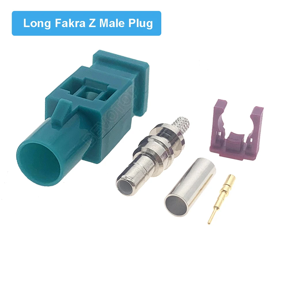 Universal Fakra Z Male / Female Jack Plug Connector Soldering RF Coaxial Wire Connectors for RG316 / RG174 Pigtail Cable