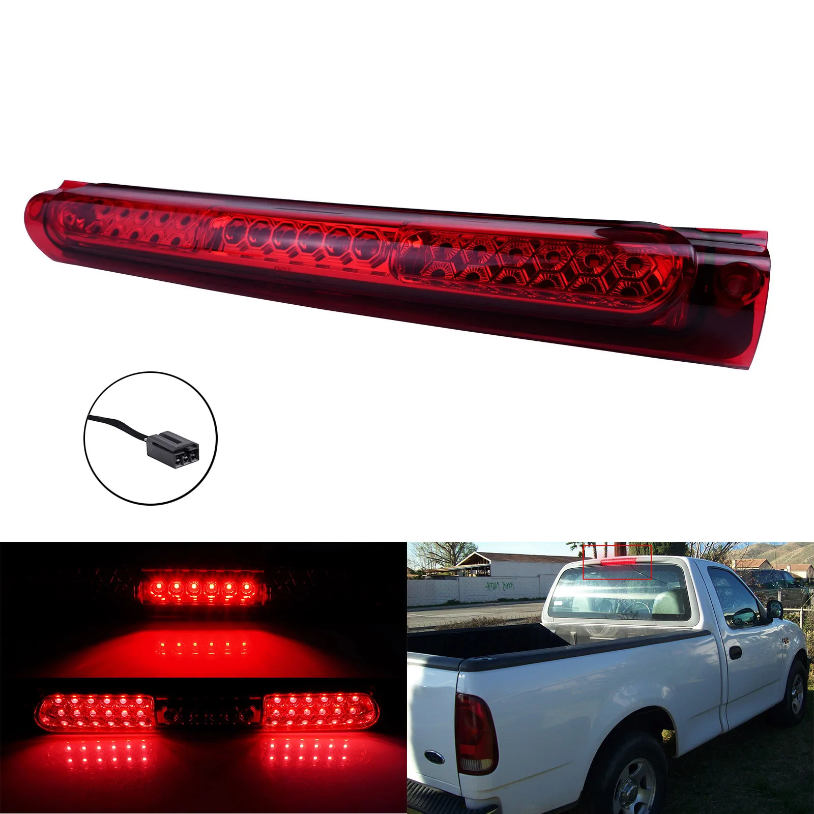 

Fit 1997-2005 Ford F150 F250 Excursion LED 3RD Brake Light Trunk Back Lamp Red