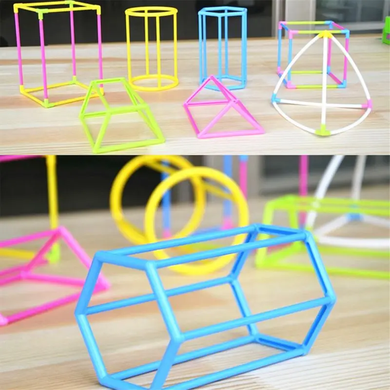 3D Geometric Shape Building Assemble Kit Kids Math Geometry Educational Toy Teaching Aids