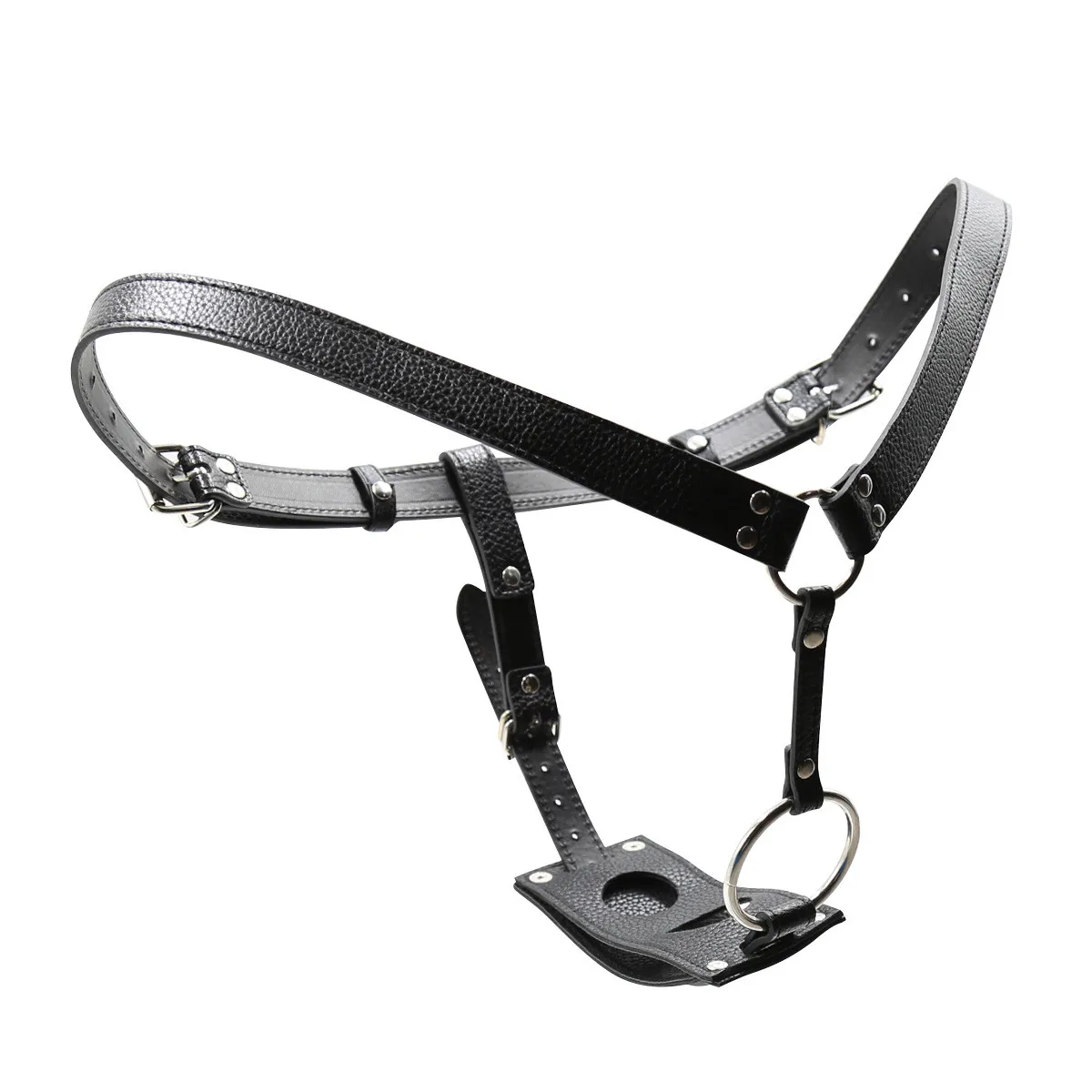 Adjustable Strap On Harness Leather Chastity Belt with Silicone Butt Plug Penis for Bdsm Fetish Sex Products for Gay Women Men