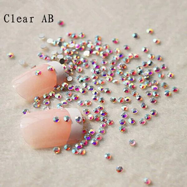 144/288/1440pcs Super Shiny crystal AB ss2-ss50 non hot fix flatback rhinestone Nail Art Decoration cards making strass